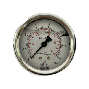 Manômetro 63mm Horizontal 100×7 com glicerina modelo 213.53.063