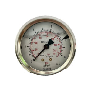 Manômetro 63mm Horizontal 150×10 com glicerina modelo 213.53.063