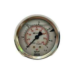 Manômetro 63mm Horizontal 400×28 com glicerina modelo 213.53.063