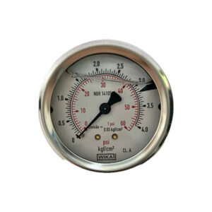 Manômetro 63mm Horizontal 60×4 com glicerina modelo 213.53.063