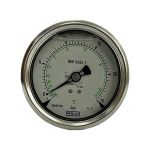 Manovacuômetro 100mm Horizontal -1×25 com glicerina modelo 233.50.100