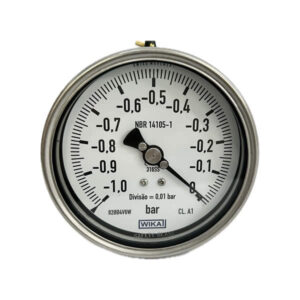 Vacuômetro 100mm Horizontal (Excêntrico) -1×0 com glicerina modelo 213.50.100